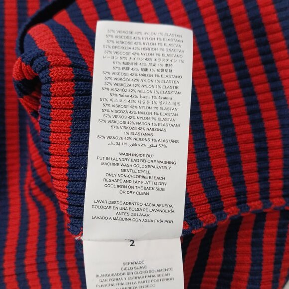 Michael Kors, NWT, Navy and Red Striped, Ribbed Knit, Tank Dress, Large , Midi - Picture 15 of 16